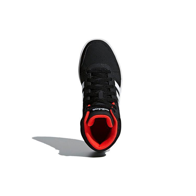 adidas Кроссовки Hoops 2.0 Mid Черные с Красным Высокого Разрешения Детские B75743