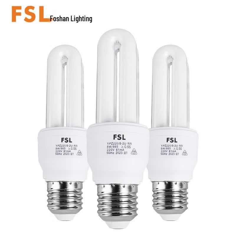 FSL T4 E27 U-Tube Energy-Saving Fluorescent Bulb
