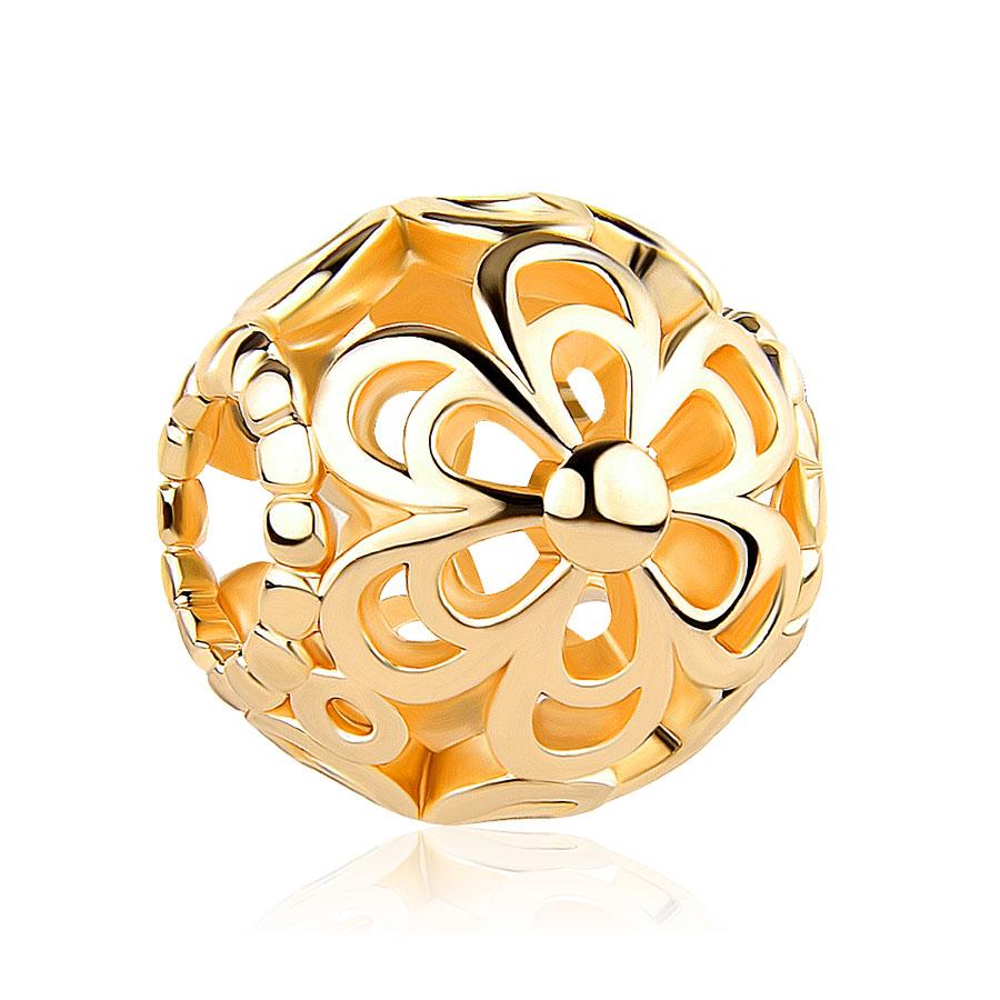 Шарм-корона из сосновых шишек с покрытием из 18-каратного золота, подходит для оригинального браслета, сияющий бусина, сделай сам, женские украшения, подарок, медный брелок, украшения, подарок