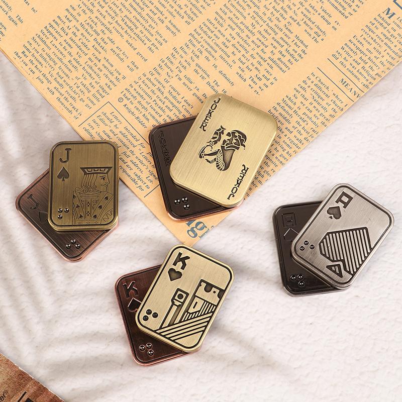 Slider Poker A K Metal Push Card Edc Spinners Antistress Papa Decompression Hand Spinner Stress Relief Toys