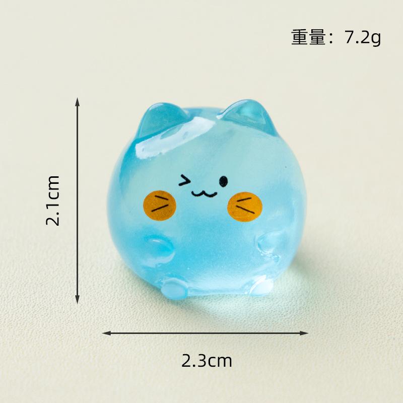 Glowing Ghost Cat - Colorful Cute Cat Mini Figurine, DIY Scene Decoration Accessory, Mini Desktop Ornament, Glows in The Dark