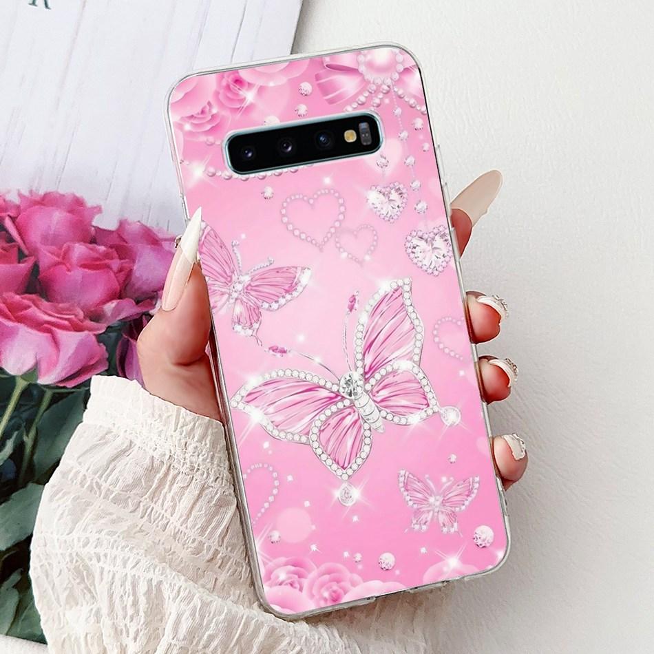 Для Samsung Galaxy S10+ S10 S10e Элегантный Цветочный Бабочка Чехол для Телефона Для Samsung S10e S10 Plus S 10 4G Мягкий Силиконовый TPU Чехлы