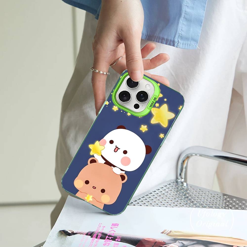 Милый Bubu Dudu Для IPhone 11 12 13 14 15 16 17 Pro Max Plus Красочный Черный Матовый Чехол для Телефона