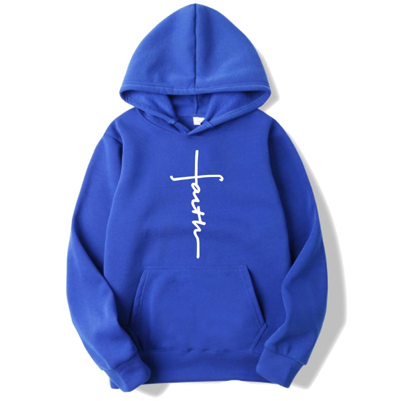 Faith Print Sports Hoodie Men Fashion Casual Cool Hoodies Hooded Sweatshirts Harajuku Pullovers Tracksuit Clothing Hoodies & Sweatshirts Men’s