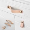 Leather Door Handle Cabinet Drawer Knobs Cupboard PU Leather Pulls Furniture Handles With Screws Furniture Hardware Accessories