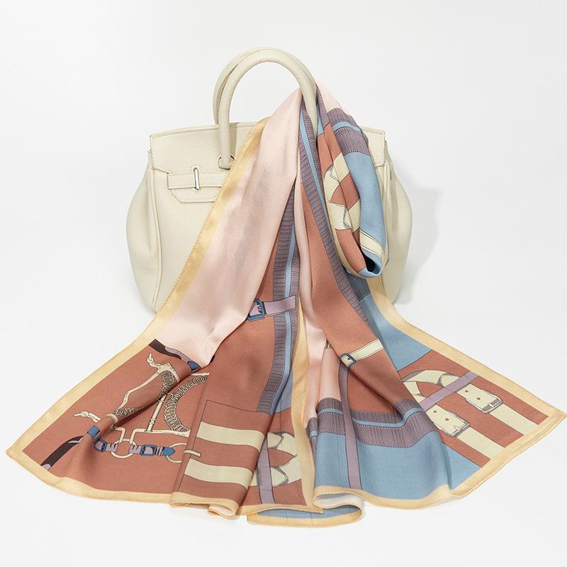 Shanghai Story Silk Scarf Female Summer Thin Teach Mom Versatile Mulberry Silk Print Scarf Shawl Gift