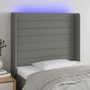 Vidaxl Zagłówek Do Łóżka Z Led, Ciemnoszary, 93X16X118/128 Cm, Tkanina