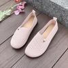 Summer New Cloth Shoes Women's Breathable Hollow Mesh Shoes Soft Sole Middle-aged and Elderly Mother Shoes Shallow Casual Shoes Crochet