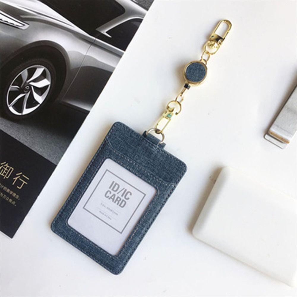 Extendable Retractable Badge Reel Pull Keyring Easy Pull Buckle ID Lanyard Key Ring Name Tag Elastic Metal Badge Holder