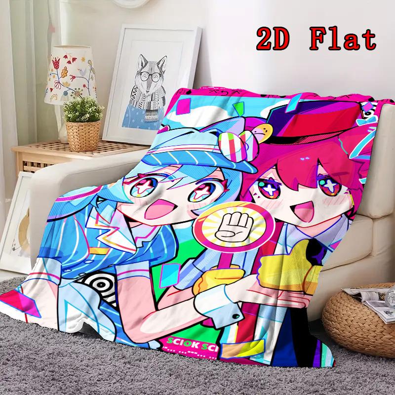 Miku and Teto 2D Flat Pattern Flannel Blanket High quality All Seasons Warmth and Comfort Perfect for Christmas Gifts.DMT0925235
