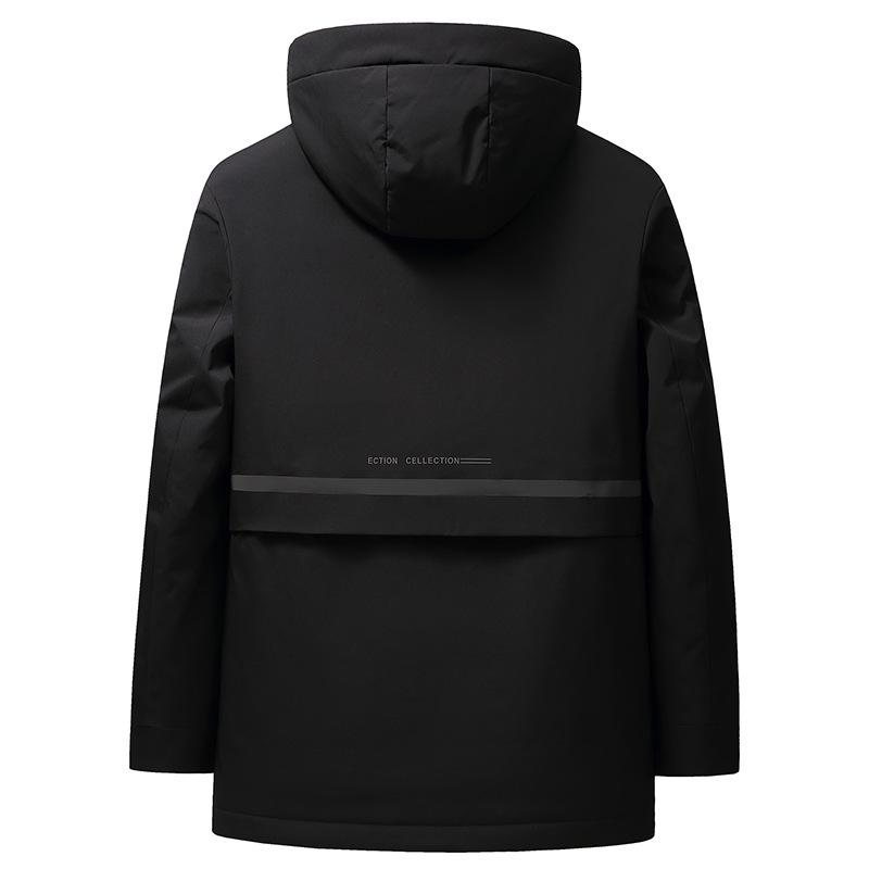 Куртка-пуховик на гусином пуху, зимняя, новая, средней длины, с капюшоном, утепленная, утепленная и теплая, для активного отдыха на открытом воздухе, для мужчин