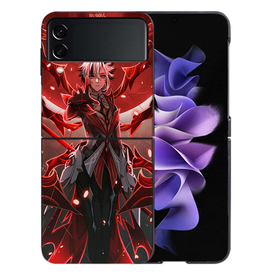 Чехол Arlecchino Genshin Impact для Samsung Z Flip7 6 Galaxy Case Ударопрочный Z Flip5 Z Flip3 4 5G Жесткий Чехол Телефон ТПУ ПК Жесткий