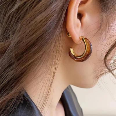 Новый дизайн нерегулярные металлические жемчужные серьги для женщин персонализированные серьги-кольца формы CC корейские модные ювелирные изделия