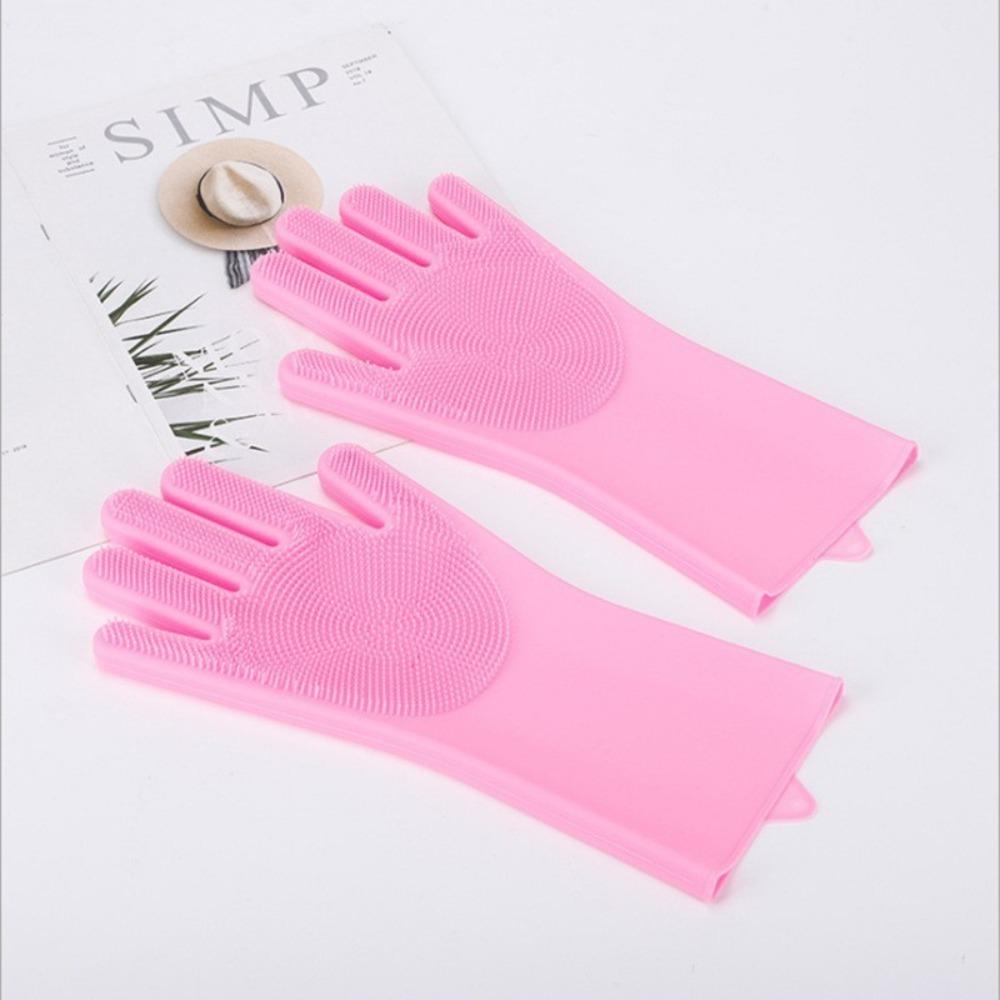 1 Pair Cleaning Tools Rubber Comb Gloves Silicone Pet Grooming Glove  Bathroom
