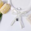 1Pc Handmade Pearl  Double Bow Shaped Pendant Keyring Ornament Delicate Beaded Keychain Diy Decoration For Bags Phones