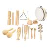 Набор из 10 музыкальных ударных инструментов из дерева и нержавеющей стали для малышей