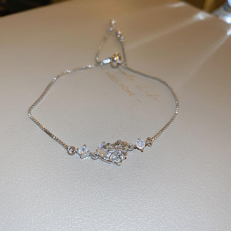 Корейский браслет с изумрудным цирконом и бриллиантами - Высококачественные блестящие украшения дружбы для модных женщин