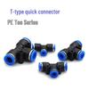 T-type Quick-Plug APE Pneumatic Connector Tee (Sizes: 8, 10, 12, 16) for Air Compressors