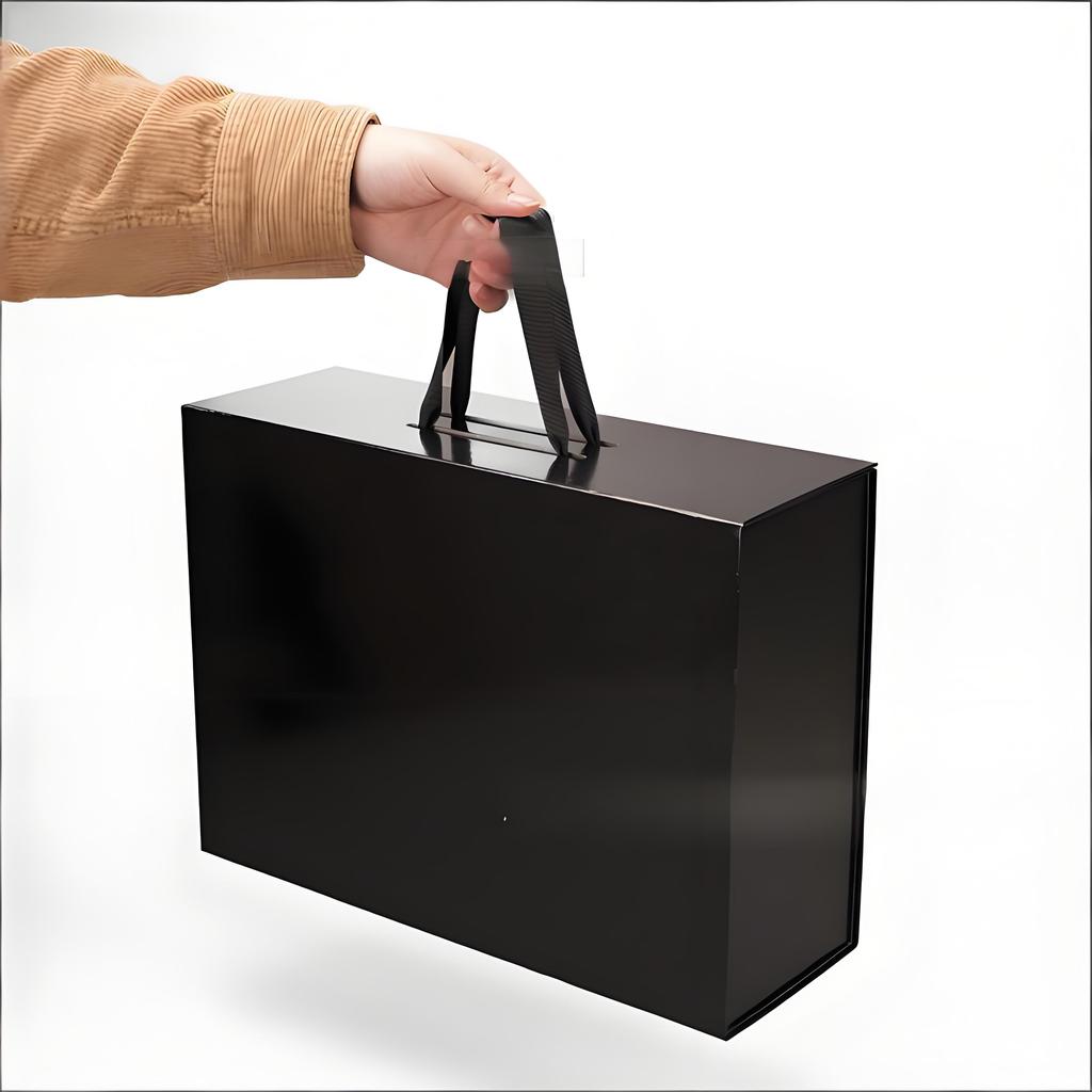 Eco-Friendly Pink Magnetic Handle Folding Box with Soft Ribbon for Stylish Candle Packaging