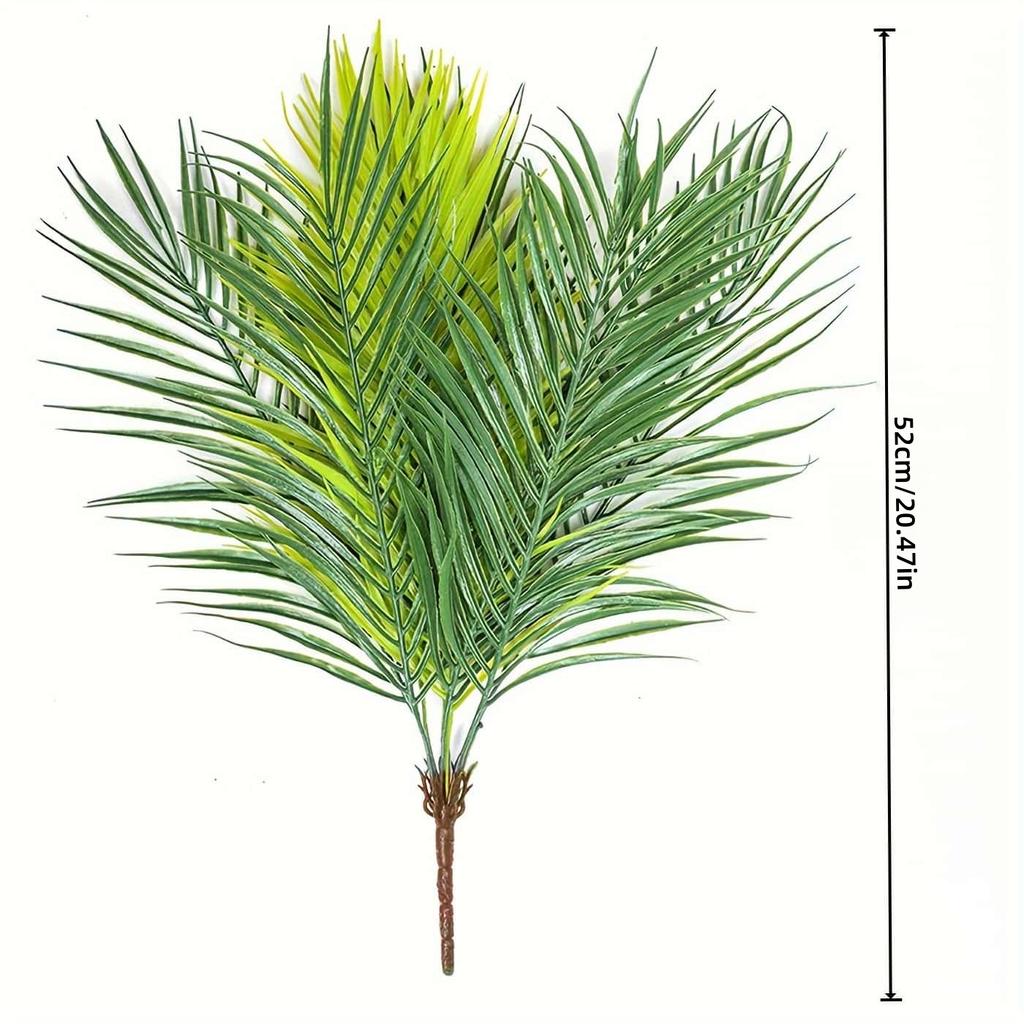 1/4 шт. 9-головых искусственных пальмовых листьев, декор пальмы для дома, сада и офиса, зеленый, для использования в помещении/на открытом воздухе, декор