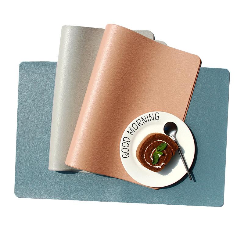 Leather Placemats Non-Slip Heat Insulation Placemats Table Mats Household Table Mats Waterproof Hotel Western Food Mats Coasters