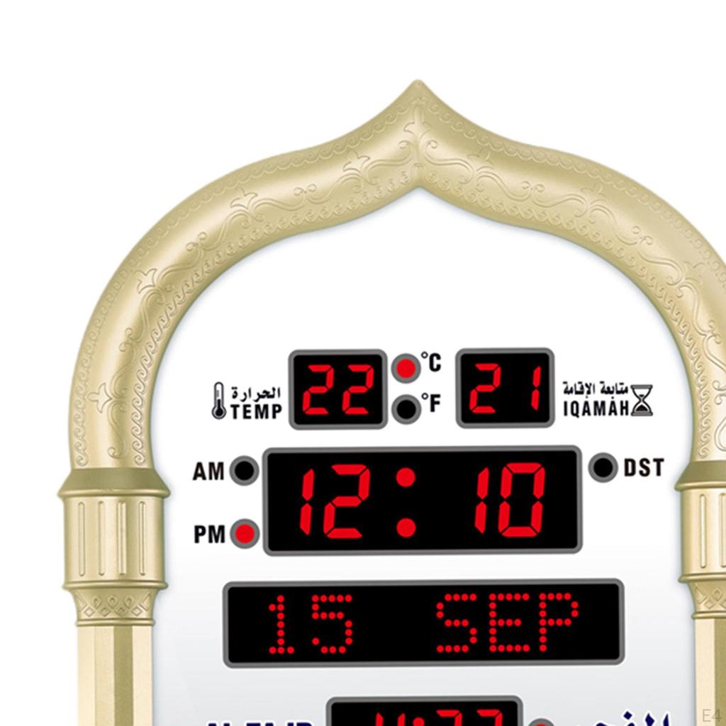 Азан часы мечеть Рамадан молитвенный календарь домашний декор светодиодный