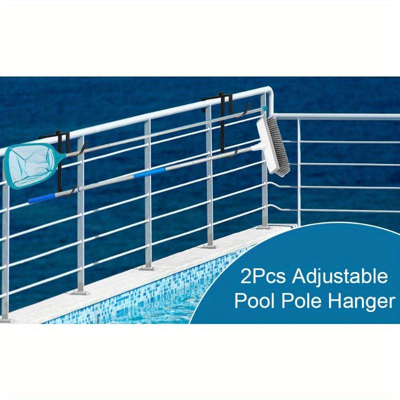 2 шт., регулируемый алюминиевый держатель для столба бассейна, крючки для ограждения столбов бассейна, 2 шт. крюк для столба бассейна, прочные крючки для ограждения шланга бассейна