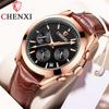 New TOP Brand Luxury Men's Watch With Box Multi-function Watch Men's Leather Waterproof Luminous Men's Quartz Watches