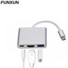 FUNXUN Converter USB/Type-c/HDMI 3 In 1 HDMI/4K/Laptop/ OTG Converter Docking Station