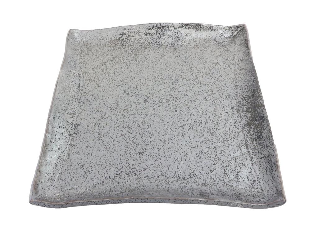 Mino Ware Japanese Cafe Series [Square Large Plate] Black (Size: 28cm H X 28cm W X 3cm D)