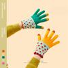 Thickened and Velvet Five Finger Students Cute Wool Knitted Gloves Cold Cycling Touch Screen Gloves To Keep Warm.