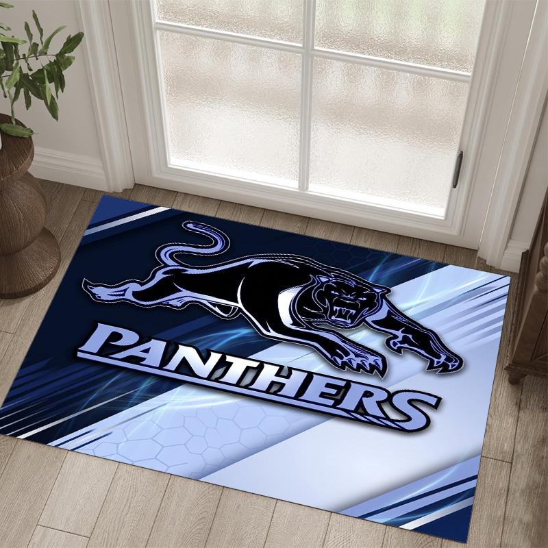 Penrith Panthers Design Crystal Velvet Carpet Cozy Non?Slip Printed Rug For Bedroom Living Room Entrance
