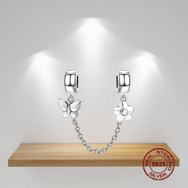 Новая цветочная цепочка безопасности круглая подвеска бусина подходит оригинальный браслет подвеска звезда луна бабочка DIY ювелирные изделия для женщин