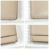 Used Authentic  Celine Triomphe Card Holder Light Stone Calfskin Genuine Leather