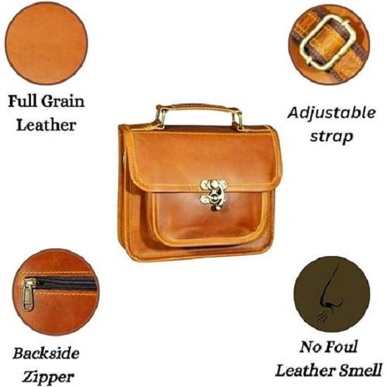 Leather Satchel Shoulder Bags for Women Vintage Crossbody Handmade Travel Everyday Small Purse