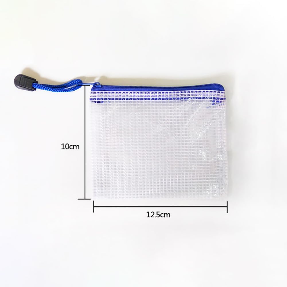 10 Pcs B8 Size Plastic Mesh Zipper Bags Zip File Folder Waterproof Document Wallets Folder File Storage Pouches Office Stationery Supplies Folders