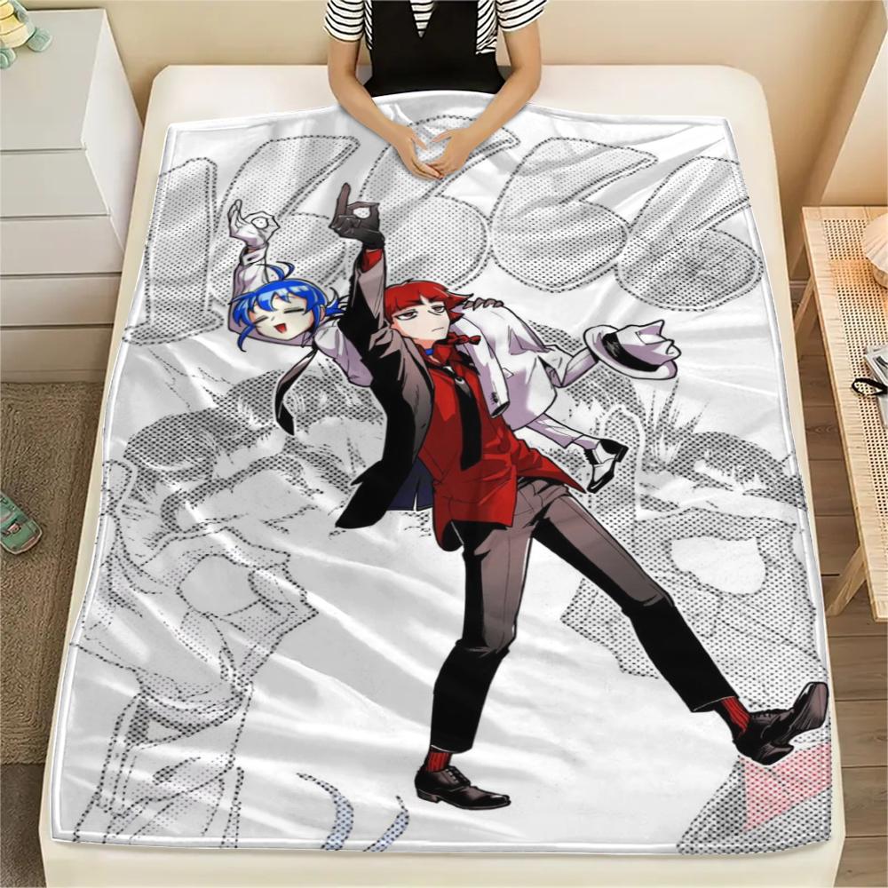 1PC Iruma kun Print Flannel Blanket, High quality Comfortable for All Seasons, Home Decor, Warmth and Comfort, Perfect for Christmas Gifts