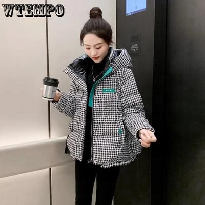 Модная короткая куртка-пуховик с принтом «Тысяча птиц» из хлопка для осени и зимы, женская куртка с хлопковой подкладкой