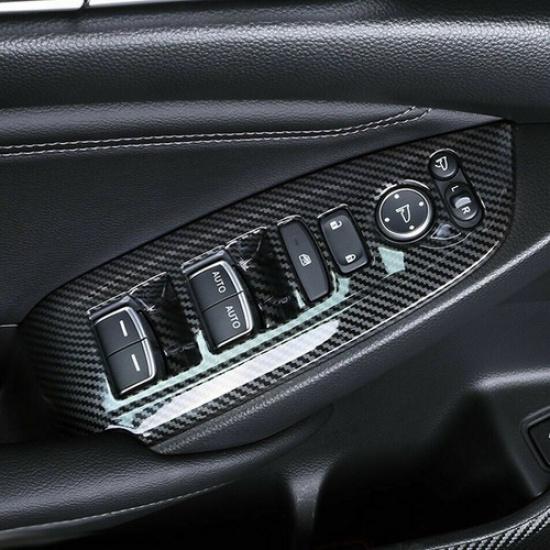 Carbon Fiber Interior Window Switch Panel Cover Trim Fits Honda Accord 2018-