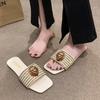 Flat Slippers Female Summer Outside Wear New Non-slip Harajuku Style Net Red Sandals Large Size Sexy Sandals 34