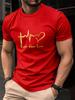 Mens Printed TShirt  100 Cotton Letter Pattern  Simple Casual LooseFitting TShirt