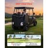 SucceBuy Golf Cart Cover Visible Full-Enclosure 2&2+2;2+2/4 Seater Waterproof Oxford PVC Coating Windproof Hook Fits Most Carts