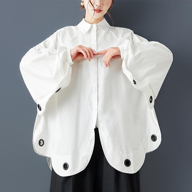 DIMANAF 2025 New Autumn Plus Size Women Coats Jackets Thin Long Sleeve Loose Casual Black Outerwear Button Shirt Tops