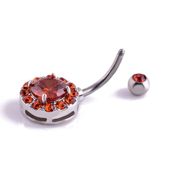 Женщины горный хрусталь инкрустация круглый кулон штанга пупок кольцо пирсинг ювелирные изделия