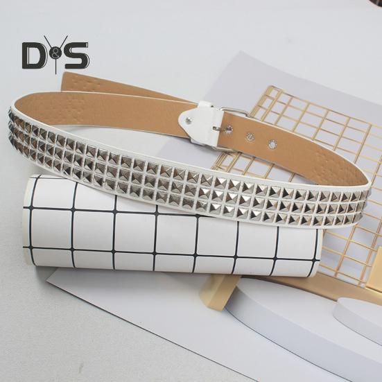 Ремень в стиле панк с заклепками, квадратными заклепками, регулируемыми лямками, пояс в стиле рок для женщин и девочек, аксессуары в готическом стиле