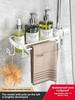 Bathroom Punch-Free Multi-Layer Storage Rack, Space-Aluminum Shower Shelf