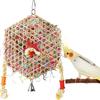 Hexagonal Bird Foraging Shredding Toy Safe Chewable Boredom Relief Pendant Toy for Parakeets Cockatiels Conures