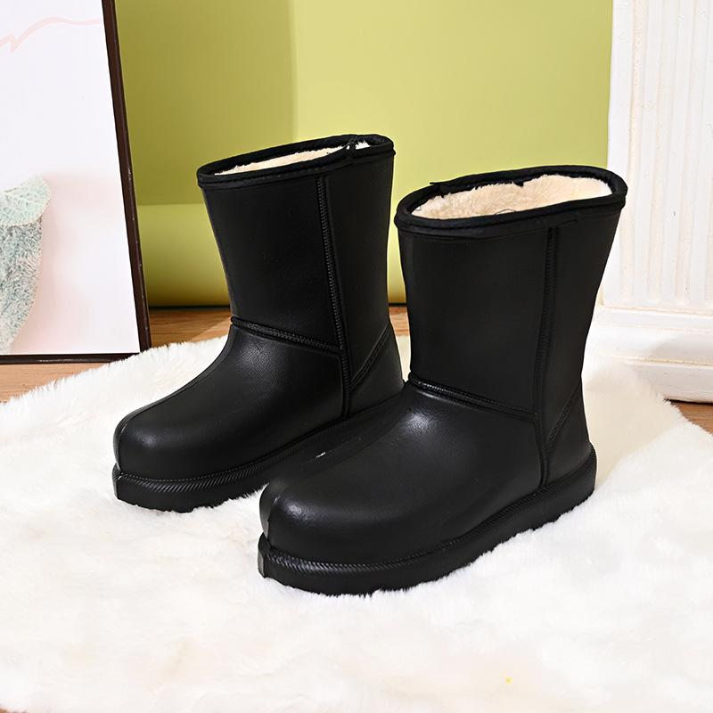 Мужские и женские зимние ботинки 2024 года, новые бархатные теплые черные утолщенные легкие водонепроницаемые сапоги из ЭВА