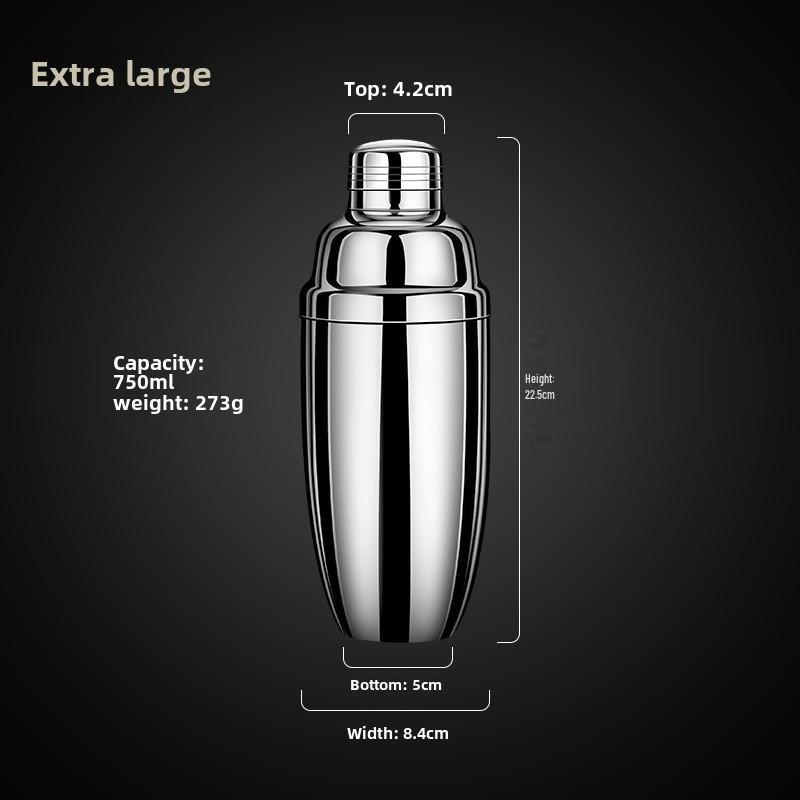 Stainless Steel Cocktail Shaker Set: Ice Shaker & Thickened Hand-Cranked Utensils for Cocktails and Milk Tea
