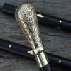 Antique Wooden Walking Stick Style Victorian Cane Vintage Solid Brass Handle